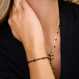 Meadow Gold & Black Spinel Gemstone Slider Bracelet