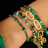 Meadow Gold & Malachite Gemstone Friendship Bracelet