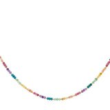 Molly Gold & Rainbow Beaded Gemstone Necklace