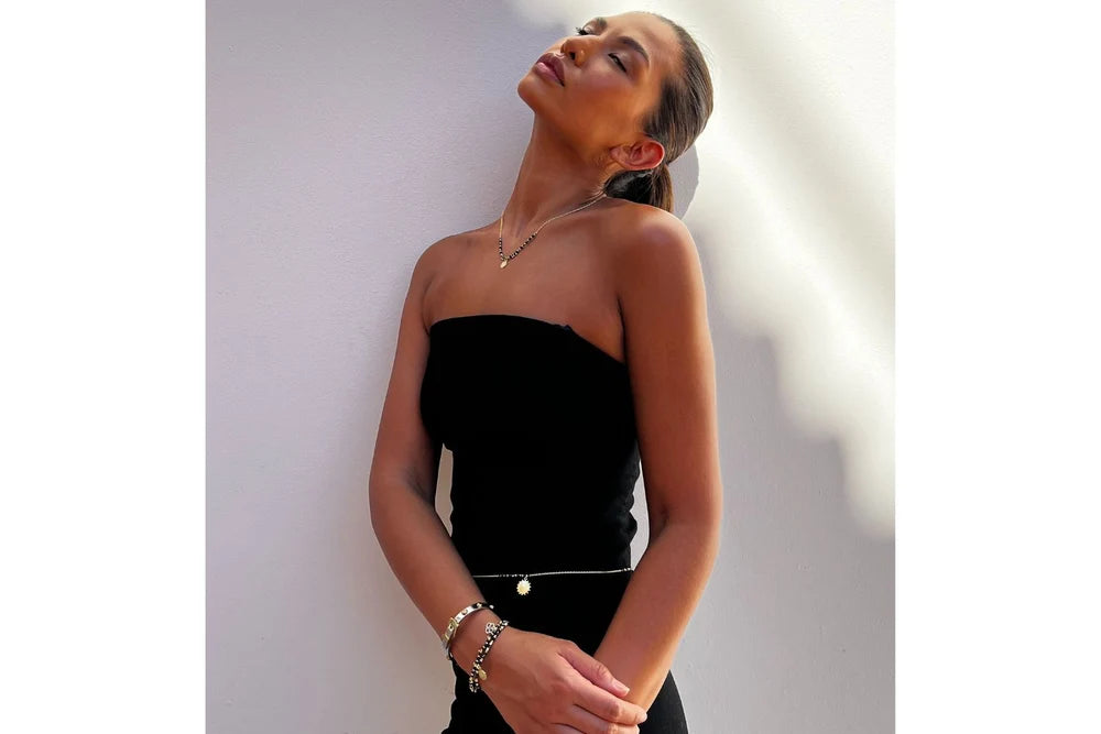 Flora Black Spinel Gemstone Pendant Necklace
