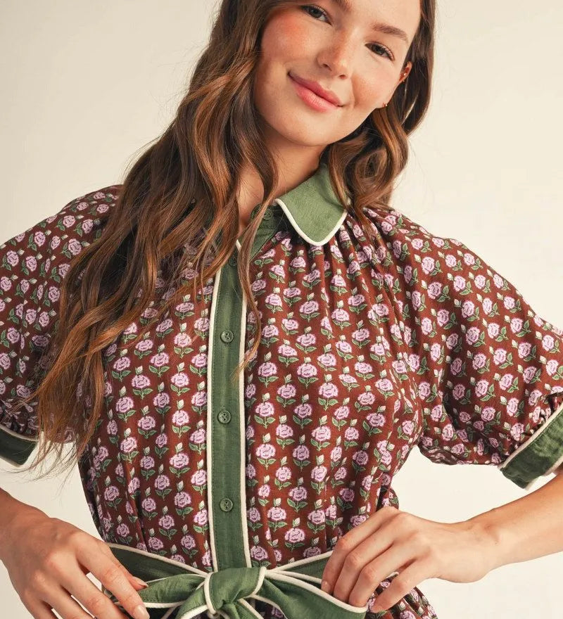 Waist Tie Floral Lovely Dress