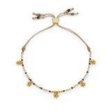 Rania Blue & Gold Beaded Charm Bracelet