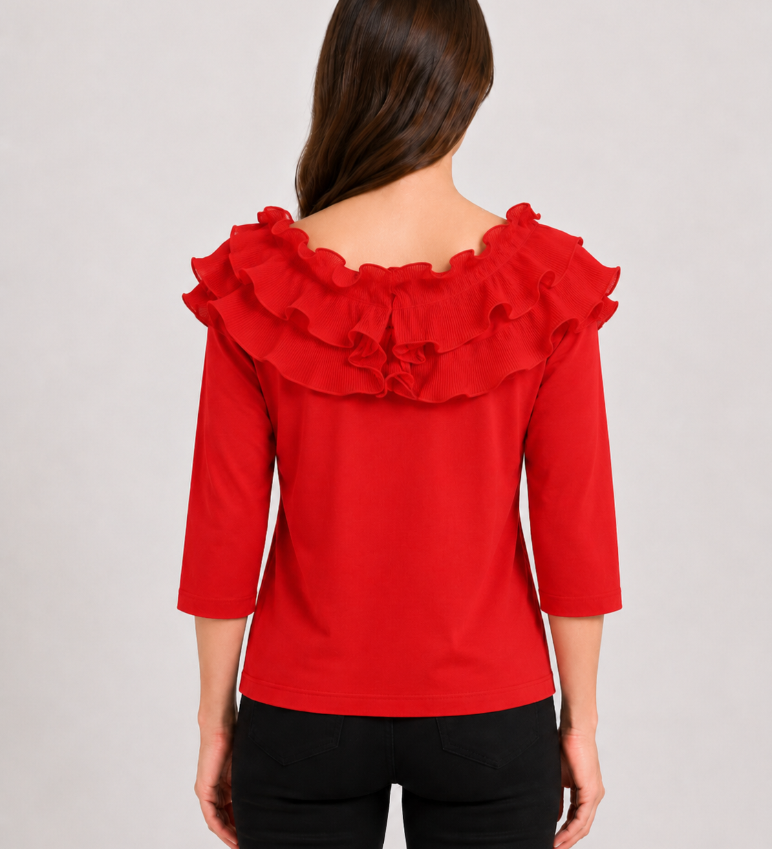 Red Ruffled Top