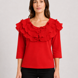 Red Ruffled Top