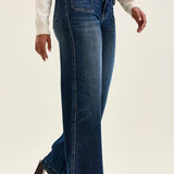 Judy Blue High Waist Lux Retro Wide Leg Patch Tab Jeans