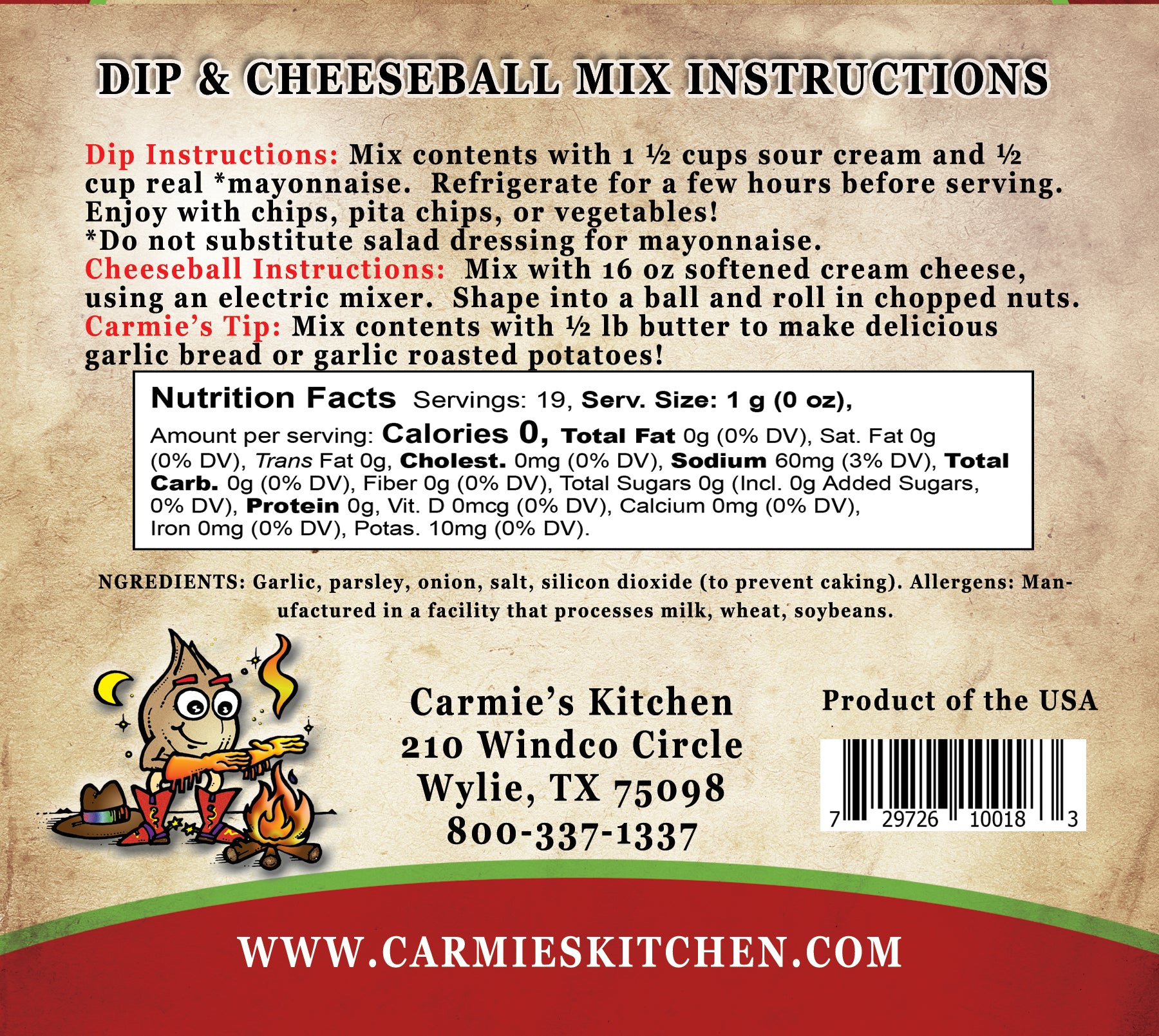 Roasted Garlic Dip Mix
