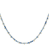 Salus Blue Aventurine Gold Beaded Necklace
