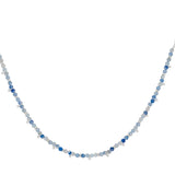 Salus Blue Aventurine Silver Beaded Necklace