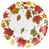 Caspari Swirling Leaves White Paper Salad & Dessert Plates - includes 8 Paper Salad & Dessert Plates