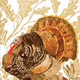 Caspari Woodland Turkey Guest Towel