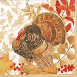 Caspari Woodland Turkey Napkin Luncheon