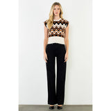 Abstract Vest Top - Brown