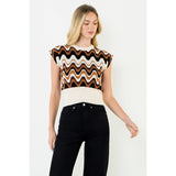 Abstract Vest Top - Brown