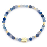 Wonder Gold & Blue Aventurine Stretch Bead Bracelet SS