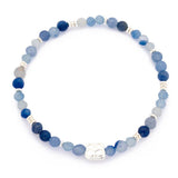 Wonder Silver Blue Aventurine Stretch Bead Bracelet